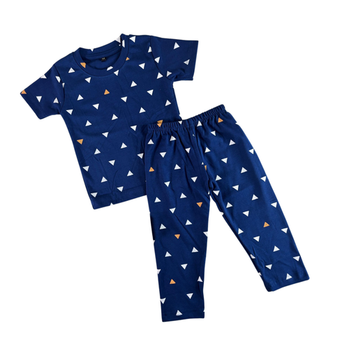 Navy Geo Triangles Co-ord Pants Set