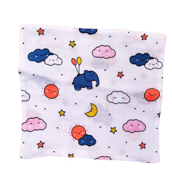 Elephant Cloud 4-Layer Muslin Wipe