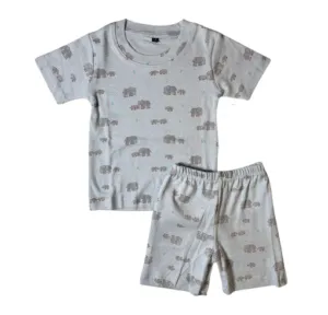 Soft Grey Elephant Co-ord Shorts