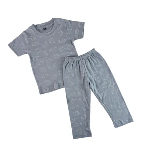 Mini Grey Elephant Co-ord Pants Set