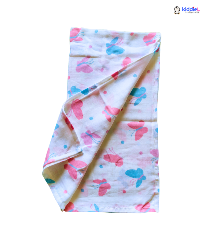 Blue Peach Butterfly - Swaddle / Towel