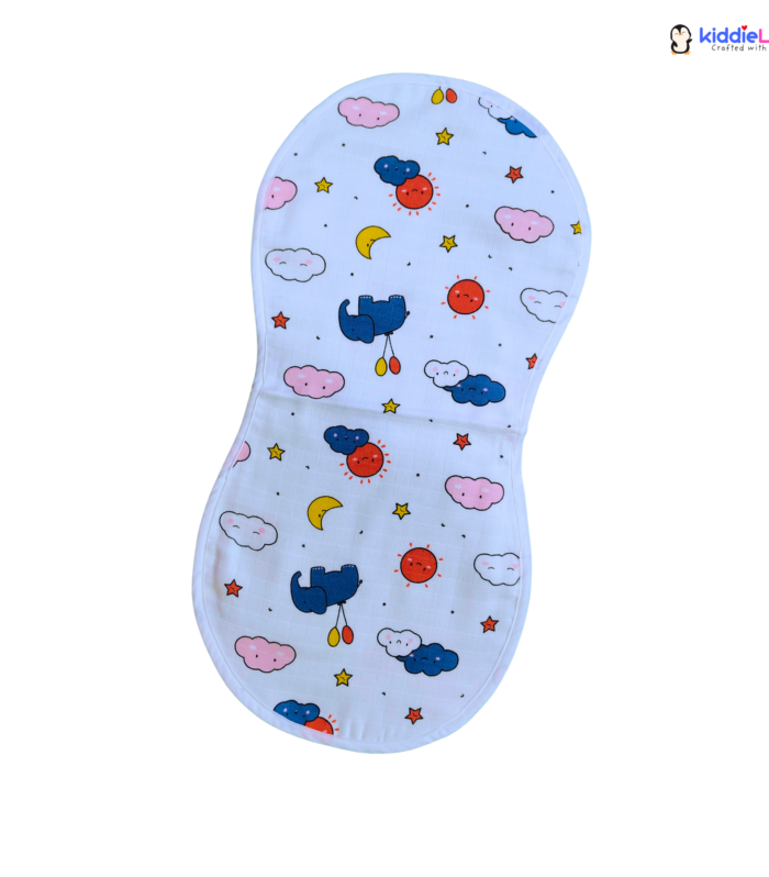 Gray Elephant Cloud 6-Layer Muslin Burp Cloth