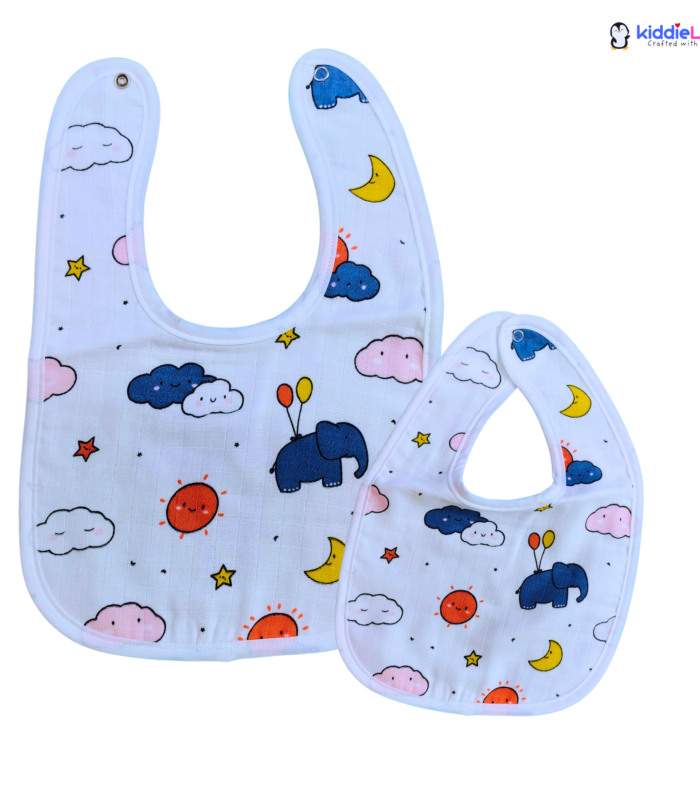 Gray Elephants - 4 layered Bib