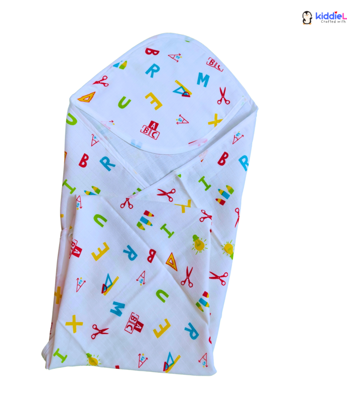 Geometric  Alphabets- 4 layered Hooded Towels