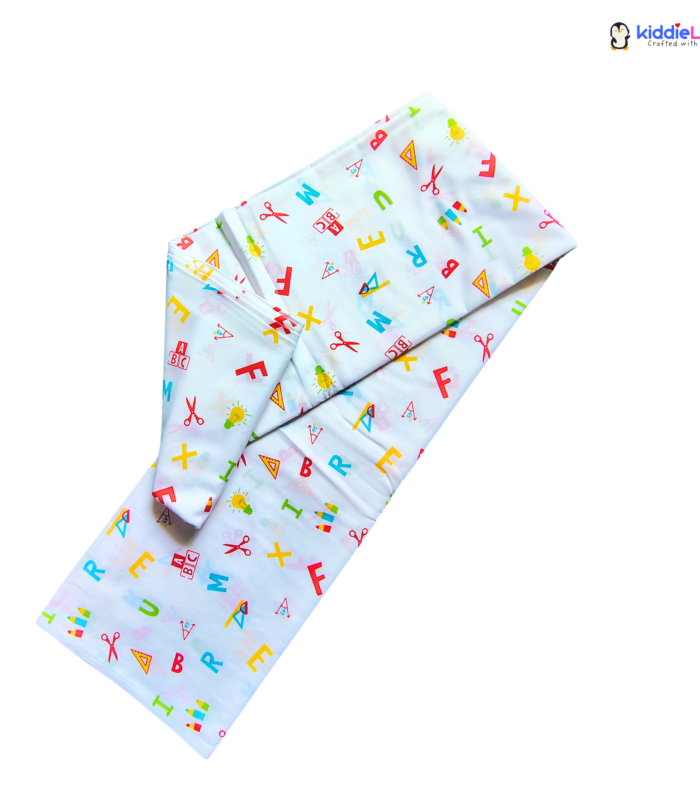 Pure Cotton Thottil - Geometric Alphabet White